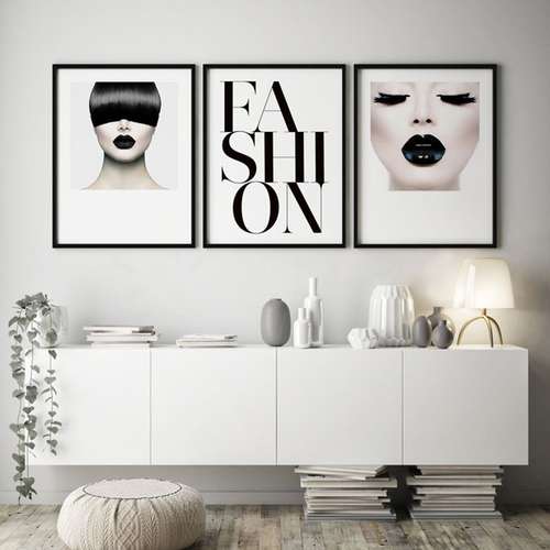 تابلو سالی وود طرح روی خط مد کد T111820 مجموعه 3 عددی