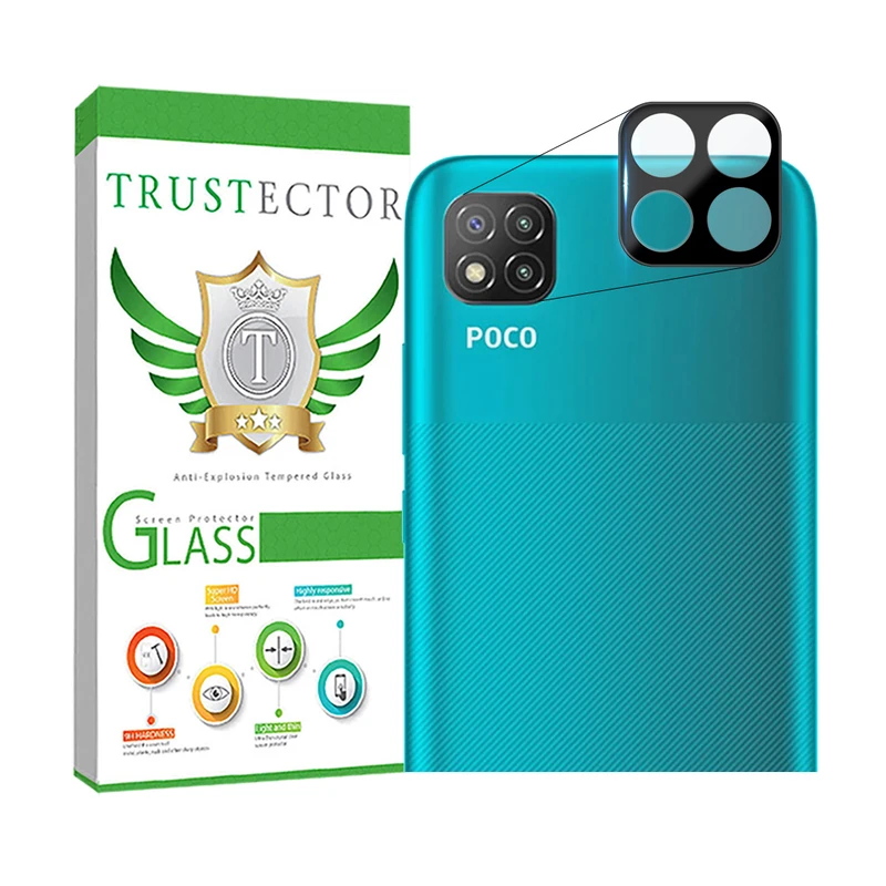 محافظ لنز دوربین تراستکتور مدل LENSFT مناسب برای گوشی موبایل شیائومی Poco C3 / Poco C31 / Redmi 9C / Redmi 9 Activ