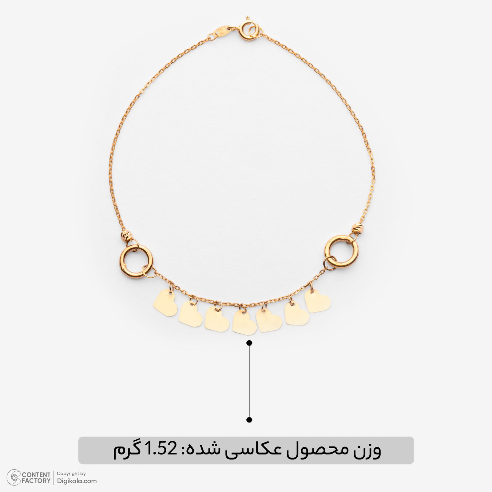 دستبند زنجیری طلا 18 عیار زنانه گلدم مدل 2B445001 -  - 3