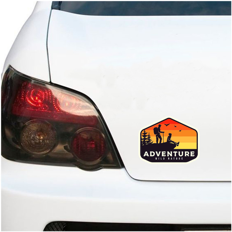 استیکر خودرو پویا مارکت طرح کمپ کد 2811