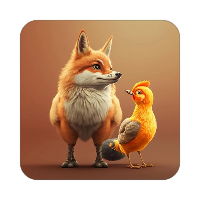 زیر لیوانی کاکتی طرح حیوانات کارتونی مدل mp27546