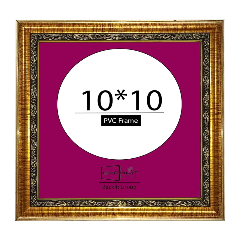 قاب عکس بکلیت مدل گلدارطلایی رومیزی سایز 10×10 سانتیمتر