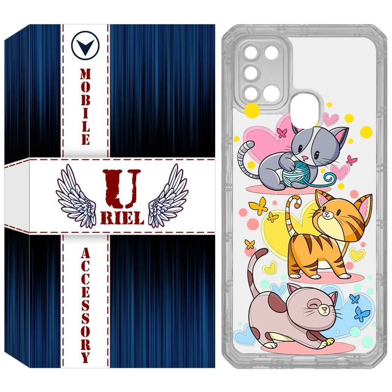 کاور یوریل مدل Clear کد 6 طرح گربه مناسب برای گوشی موبایل سامسونگ Galaxy A21S