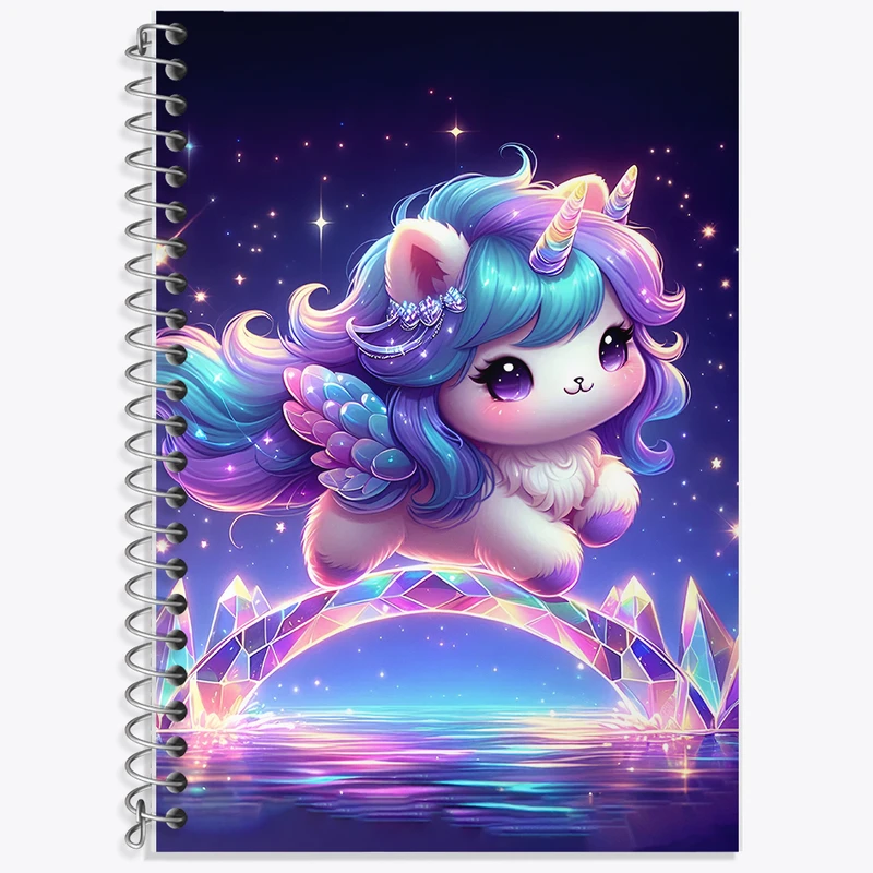 دفتر نت موسیقی 50 برگ خندالو طرح اسب تک شاخ کیوت کد F5350