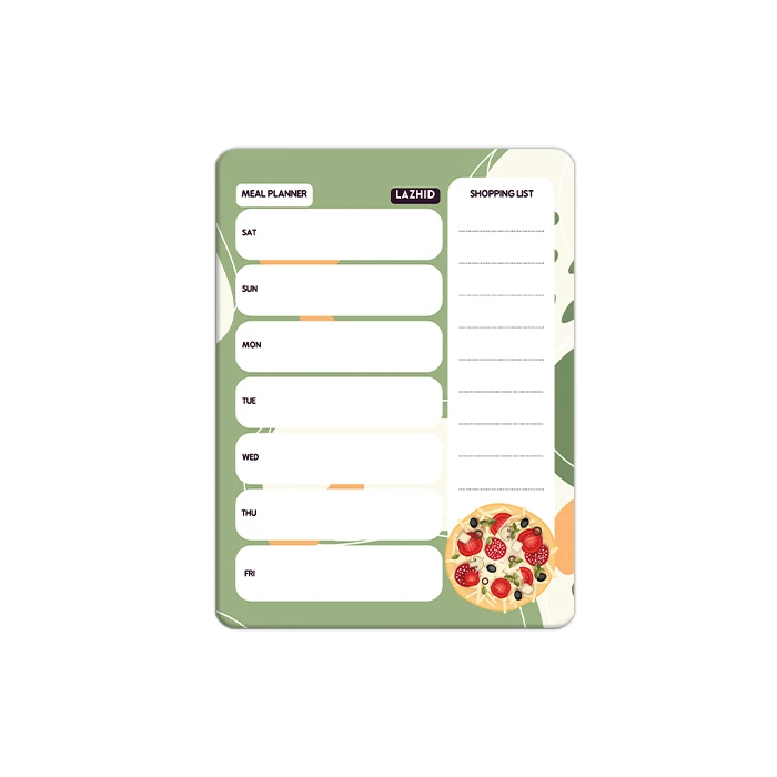 تخته وایت برد لاژید مدل برنامه ریزی غذایی سایز 14x18 سانتی متر