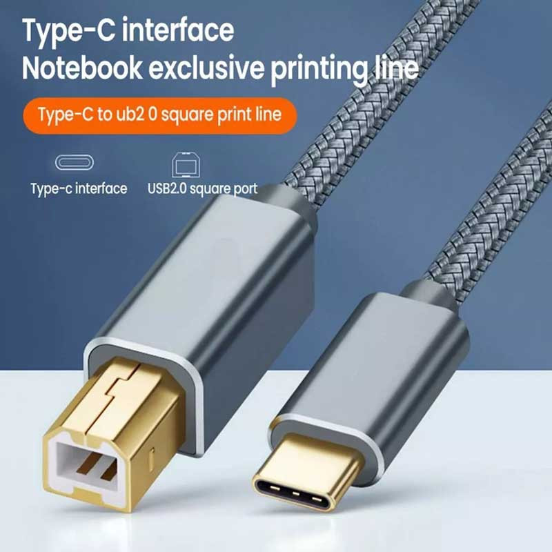کابل USB-C پرینتر مدل NETPIL TB706 طول 1.5 متر