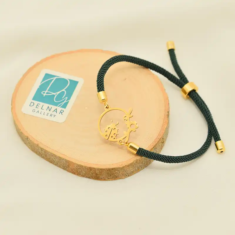 دستبند زنانه دلنار گالری مدل کفشدوزک آسانسوری کنفی