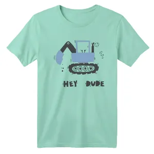 تی شرت آستین کوتاه بچگانه مدل ماشین کد ۵ رنگ سبز روشن