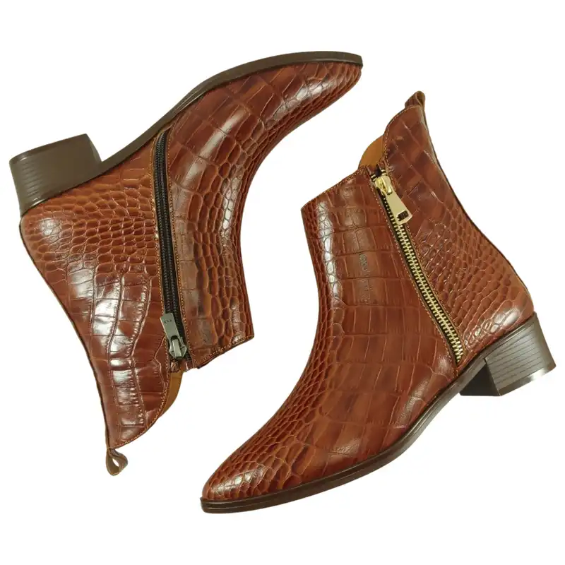 نیم بوت زنانه مدل چرم طبیعی کد 674.1