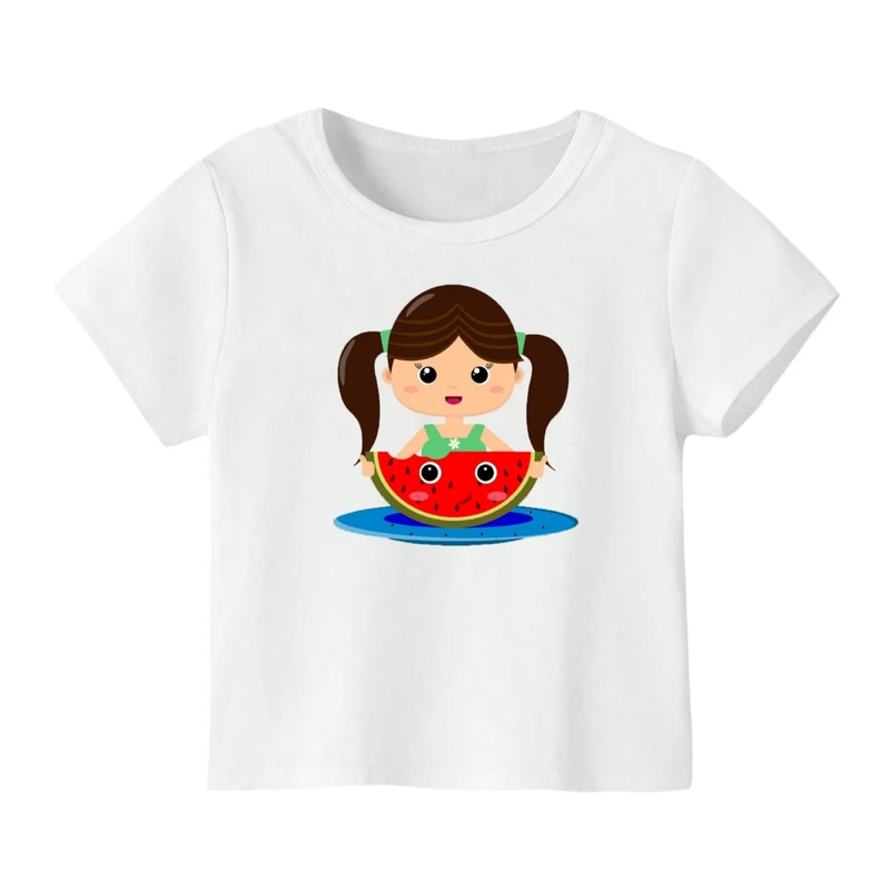 تی شرت آستین کوتاه بچگانه مدل دخترک یلدایی کد  23 رنگ سفید