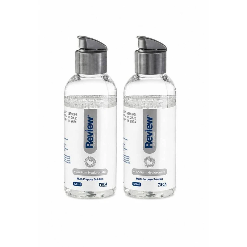مایع نگه‌دارنده لنز چشم ریویو مدل hyaluronic با خاصیت حاوی هیالورونیک اسید، حجم 120 میلی‌لیتر مجموعه 2 عددی