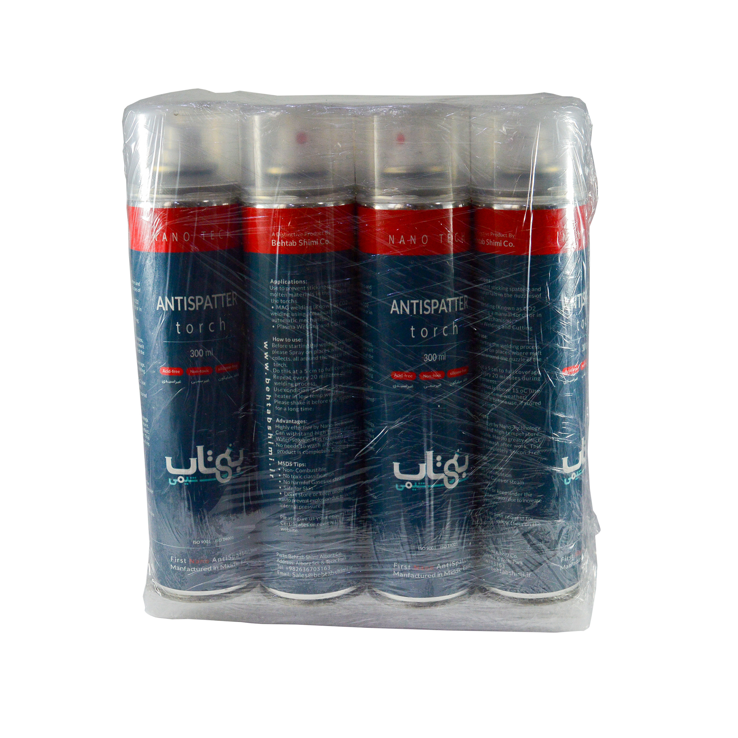 اسپری جوشکاری بهتاب شیمی مدل تورچ حجم 300 میلی لیتر بسته 12 عددی