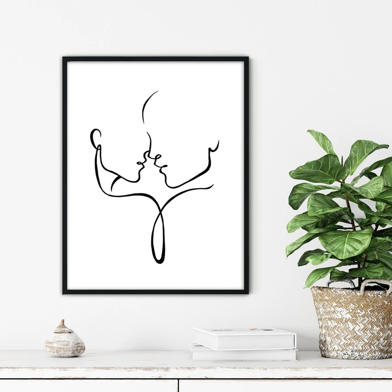 تابلو آتریسا طرح لاین آرت مدرن مدل ATFL145 فریم مشکی