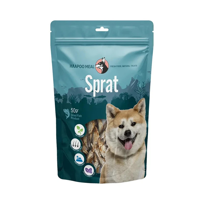 تشویقی سگ هاپومیل مدل کیلکا خشک کد Caspian Sea Sprat وزن 50 گرم