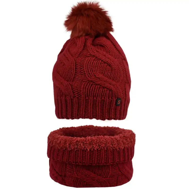 ست کلاه و شال گردن بافتنی مدل sam-303