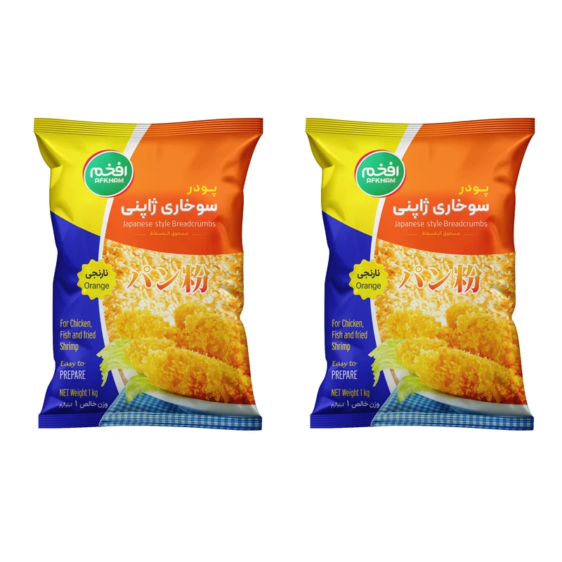پودر سوخاری ژاپنی پانکو نارنجی افخم - 1000 گرم بسته 2 عددی