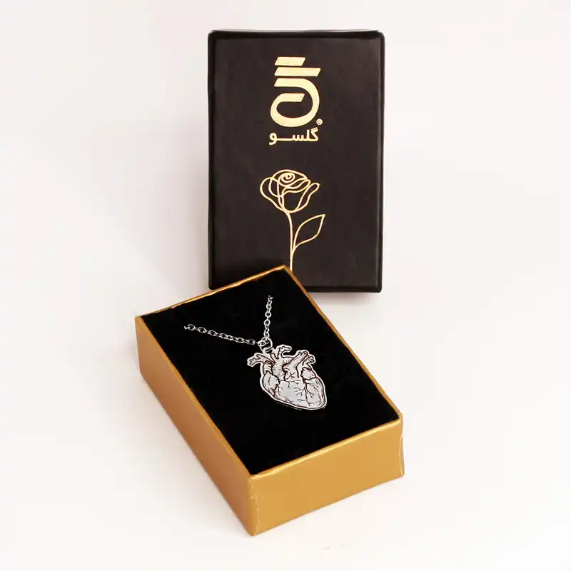 گردنبند گلسو مدل قلب آناتومی استیل