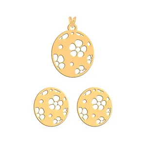 نیم ست طلا 18 عیار زنانه فرشته مدل گل  WHSL-000274