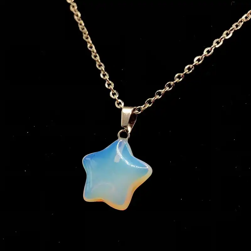 گردنبند زنانه مدل ستاره سنگی اوپال