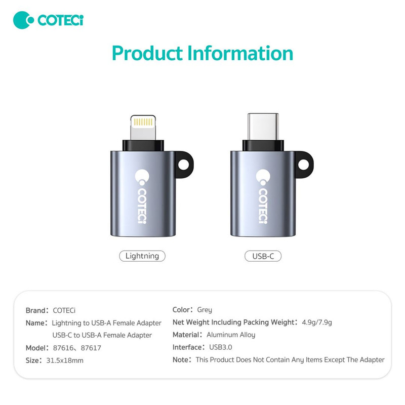 مبدل OTG USB به USB-C کوتتسی مدل 87617