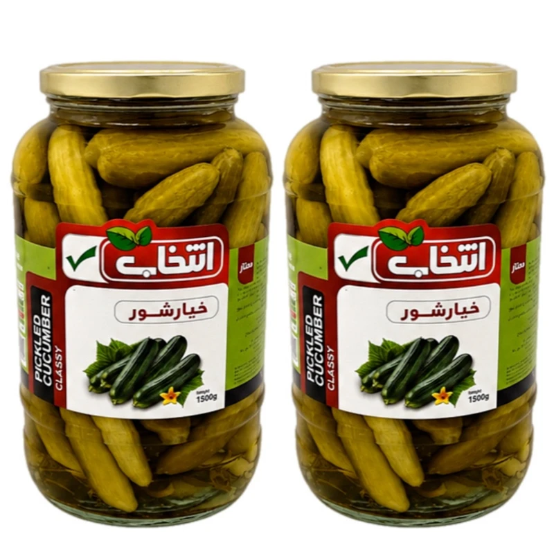 خیارشور ممتاز انتخاب - 1500 گرم بسته 2 عددی