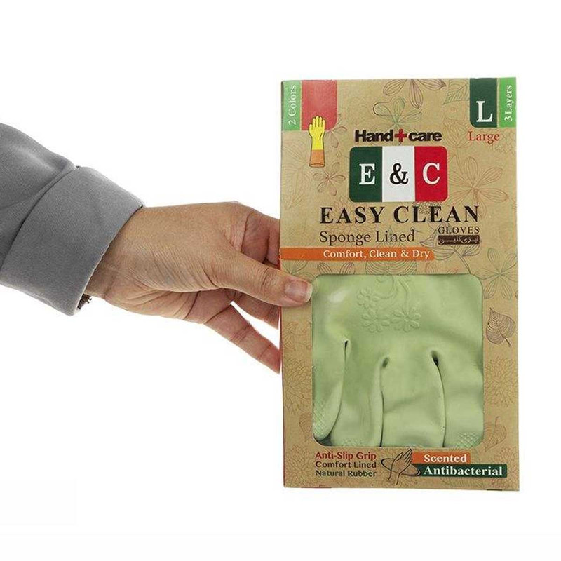 دستکش نظافت ایزی کلین مدل Sponge Lined کد LL