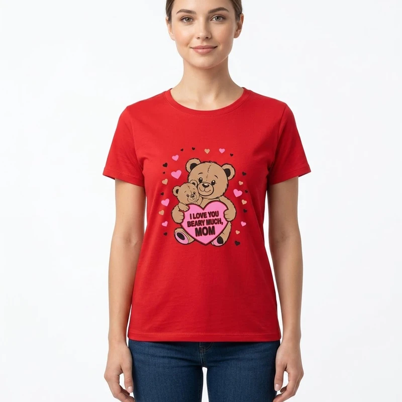 تی شرت آستین کوتاه زنانه پنبه مدل Bear