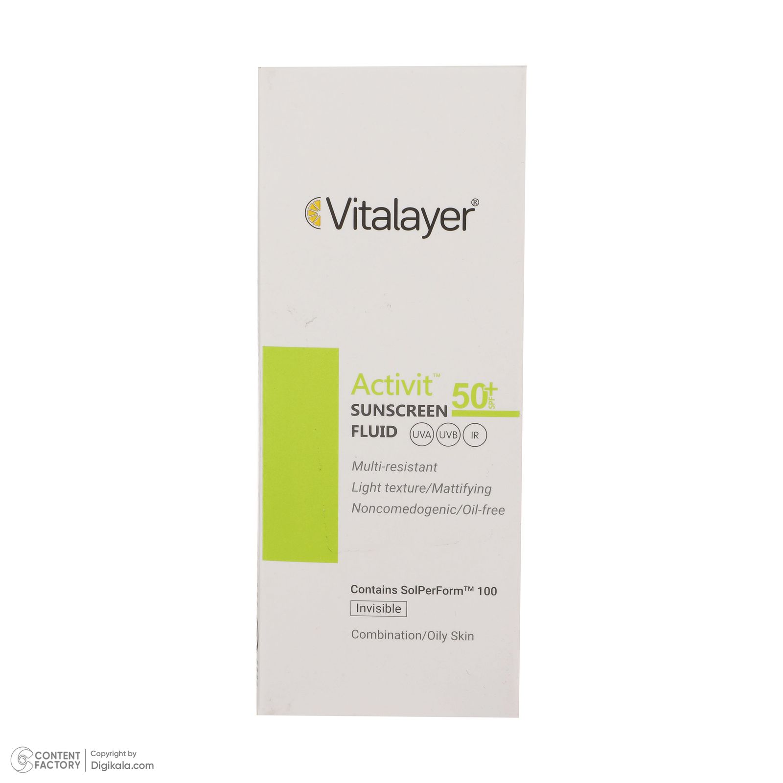 فلوئید ضدآفتاب بی‌رنگ ویتالیر SPF50 مدل Activit، مناسب پوست‌های مختلط و چرب، حجم 50 میلی‌لیتر -  - 8