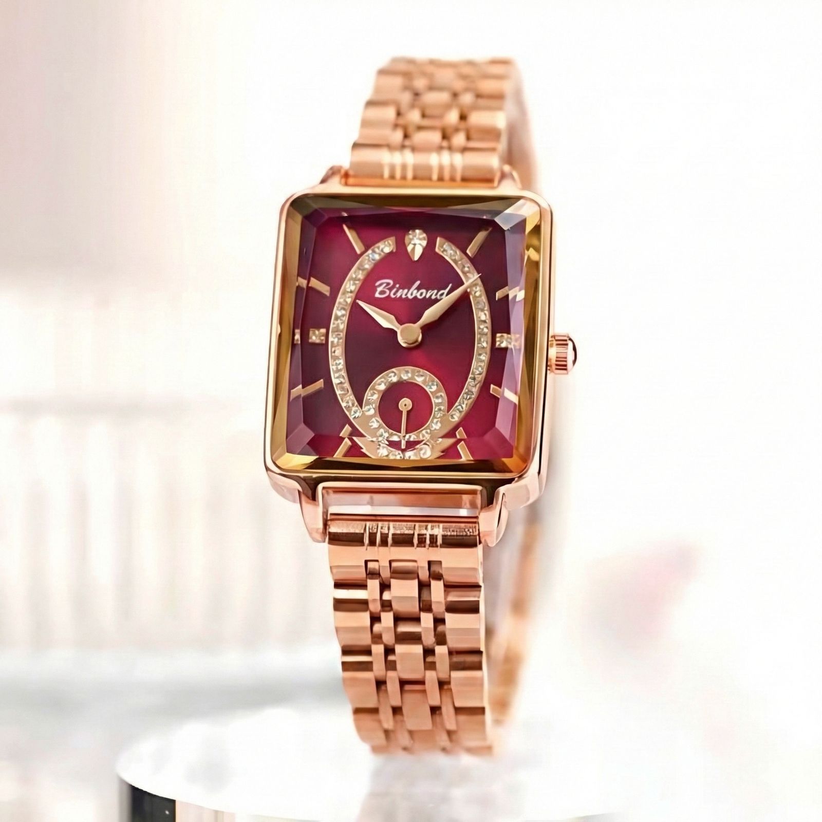 ساعت مچی عقربه‌ای کوارتز زنانه بین باند مدل اسپرت کلاسیک بند استیل زیر ثانیه قفل مخفی کد 002 -  - 2