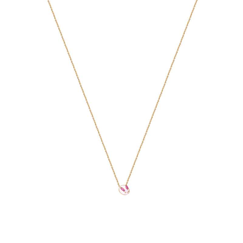 گردنبند طلا 18 عیار بچگانه الی گالری مدل بانی مینایی