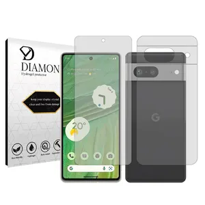 Diamond Tough model transparent screen protector suitable for Google Pixel 7 mobile phone along with the back protector