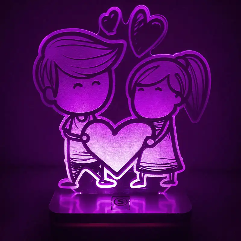 چراغ خواب طرح عاشقانه باهم مدل هفت رنگ کد SUN125