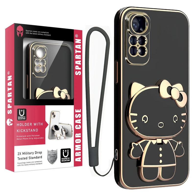کاور اسپارتان مدل Kitty مناسب برای گوشی موبایل شیائومی Redmi Note 12 Pro 4G / Note 11 Pro به همراه بند نگهدارنده