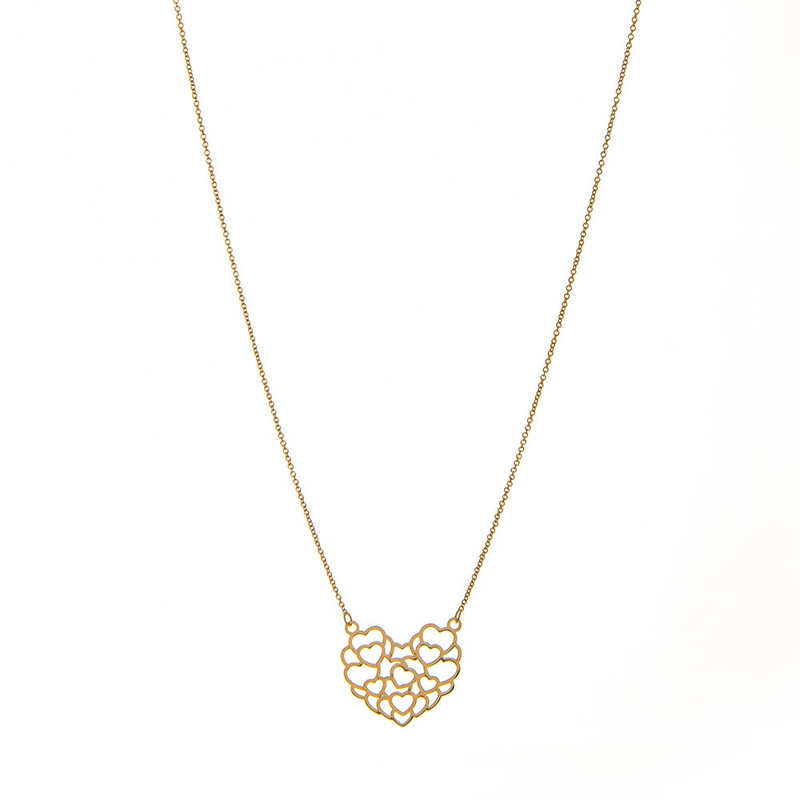گردنبند طلا 18 عیار زنانه با طرح بندی هومن گلد مدل قلب