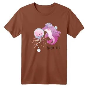 تی شرت آستین کوتاه بچگانه مدل دلفین و اختاپوس