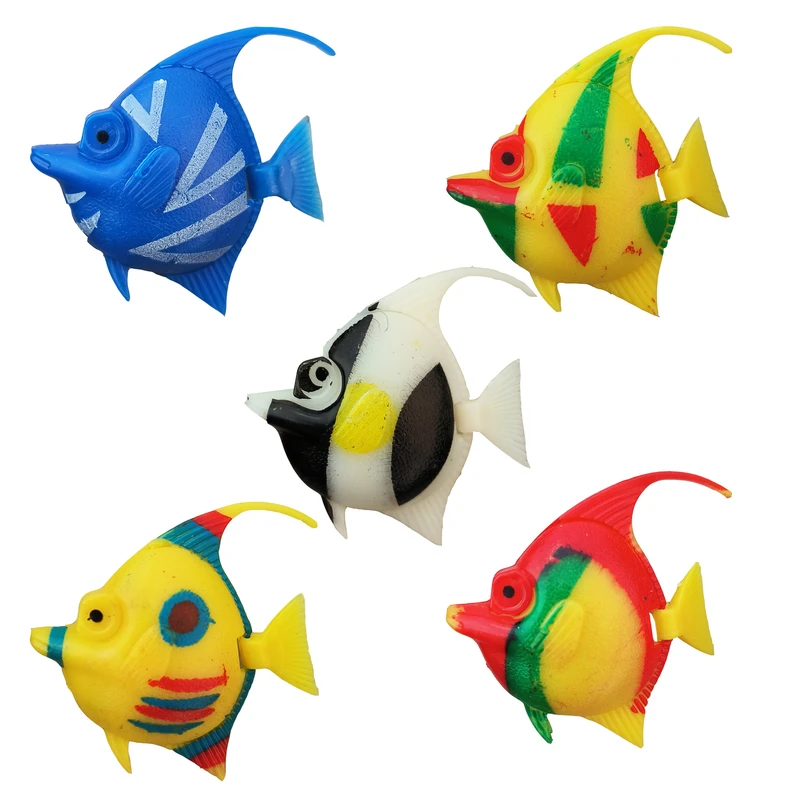 ماهی تزئینی آکواریوم مدل دم متحرک کد M02 مجموعه 5 عددی