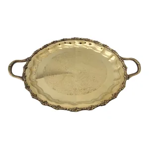 سینی برنجی مدل طاووس کد 1544