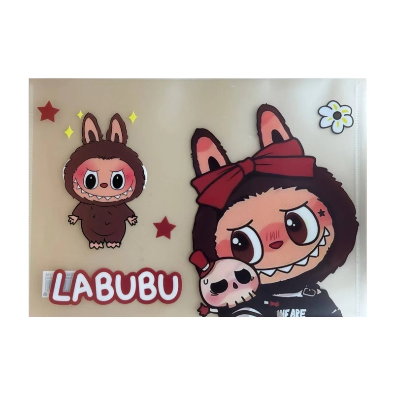 پوشه زیپ‌دار طرح لبوبو فانتزی سایز A4