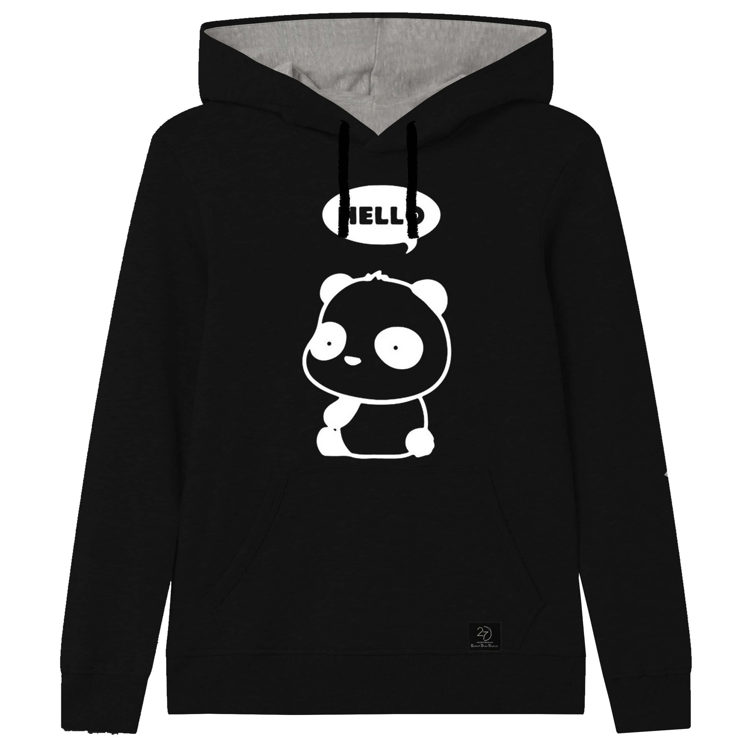 هودی دخترانه 27 مدل HELLO کد V07 رنگ مشکی