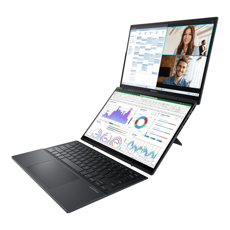 لپ‌تاپ 14 اینچی ایسوس مدل Zenbook DUO UX8406CA-Core Ultra 9 285H-32GB LPDDR5X-2TB SSD-Dual 3K OLED Touch 120Hz-W