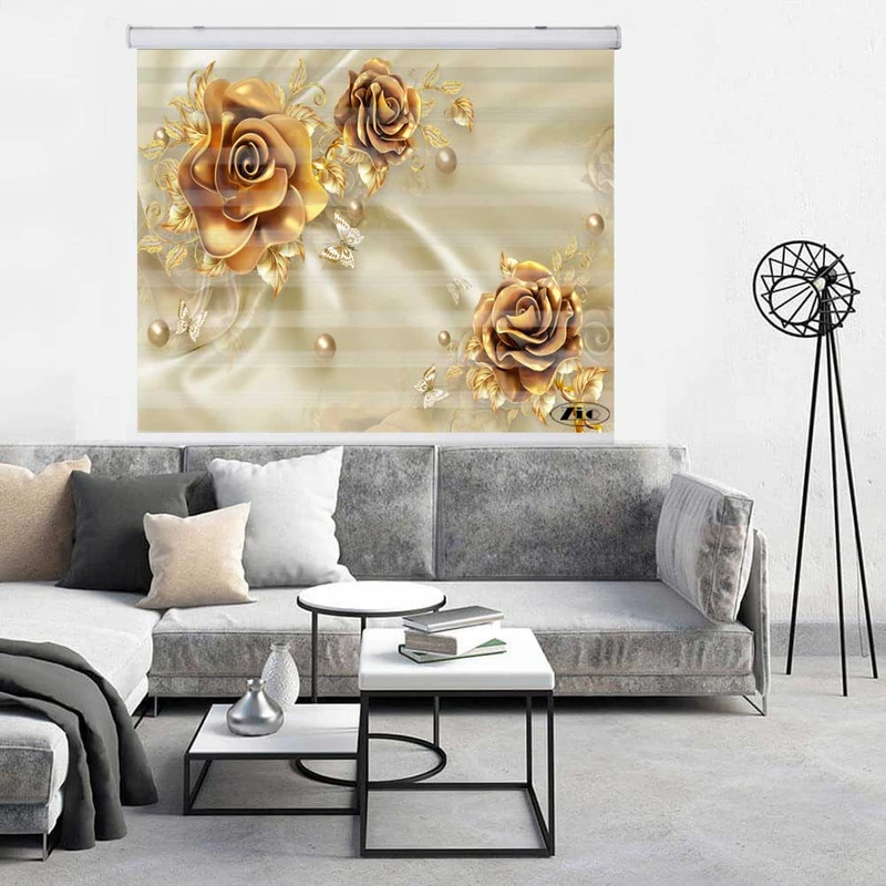 پرده زبرا زیو کد 3D1359 سایز 150x150 سانتی متر