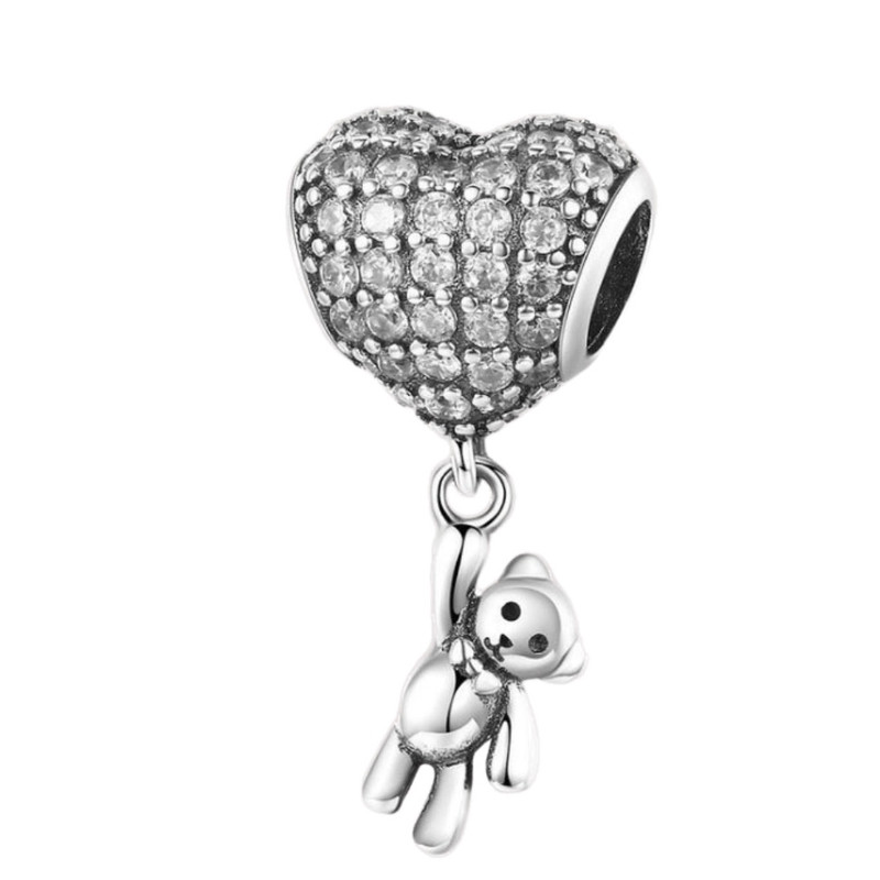 آویز گردنبند نقره زنانه پاندورا مدل Bear my heart 6577 