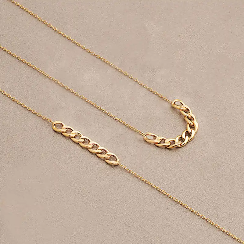 نیم ست زنانه مدل زنجیر و بافت استیل کد CART006