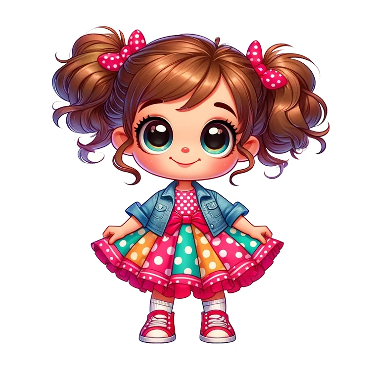 استیکر پارچه و لباس پاد آفرین مدل کارتونی کیوت فانتزی دخترانه کد S4007