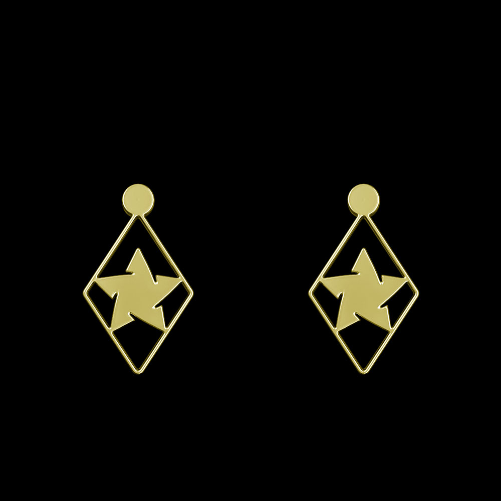 گوشواره طلا 18 عیار زنانه مدوپد مدل ستاره کد GA1-11368