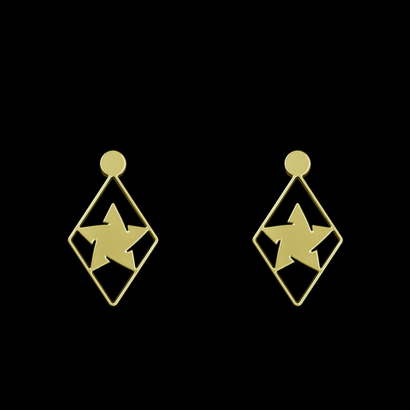 گوشواره طلا 18 عیار زنانه مدوپد مدل ستاره کد GA1-11368