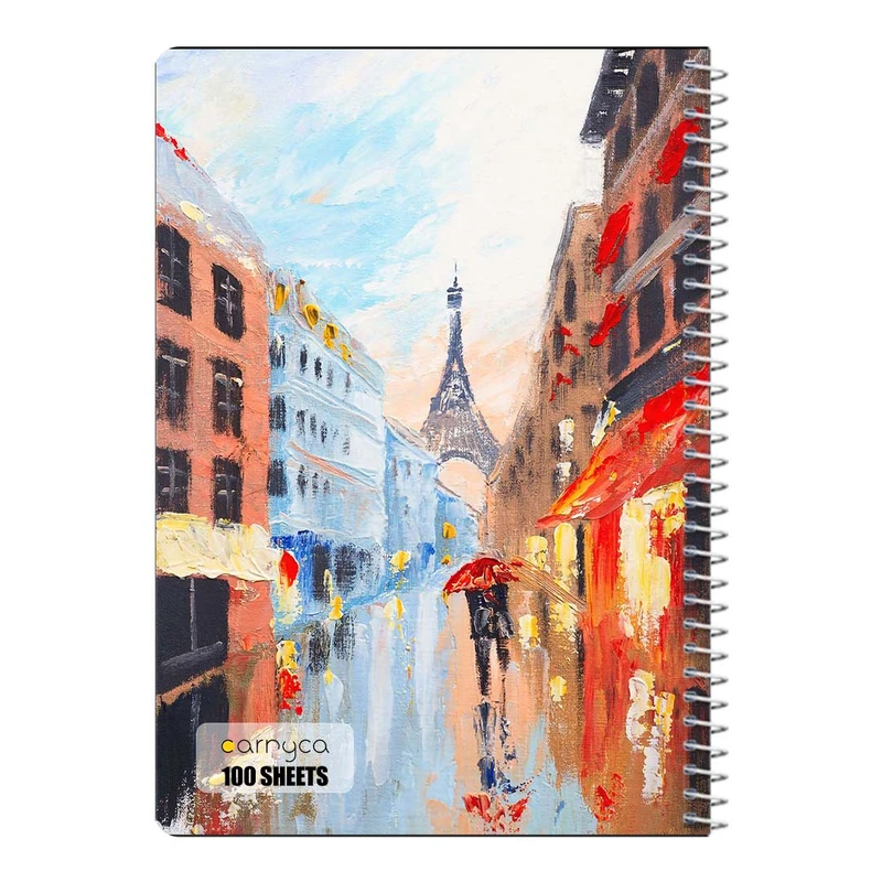 دفتر شطرنجی 100 برگ سیمی کارنیکا طرح نقاشی های آبرنگی Watercolor Paintings کد 11214
