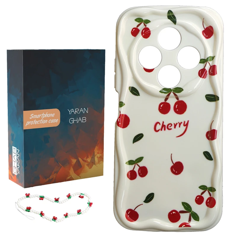 کاور قاب یاران مدل Cherry مناسب برای گوشی موبایل شیائومی Redmi Note 14 Pro 4G به همراه بنداویز