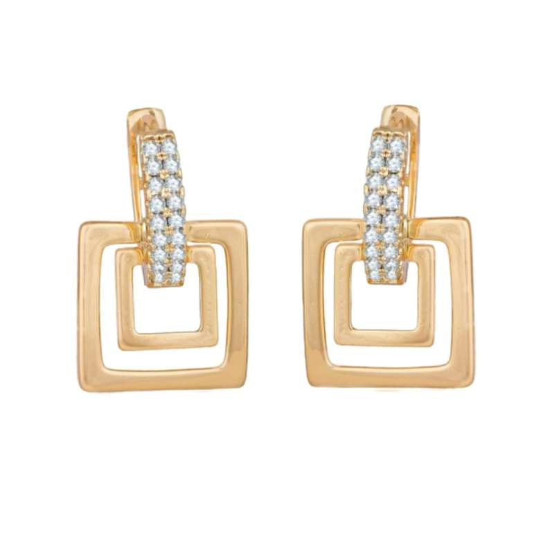 گوشواره زنانه ژوپینگ مدل حلقه ای مربعی