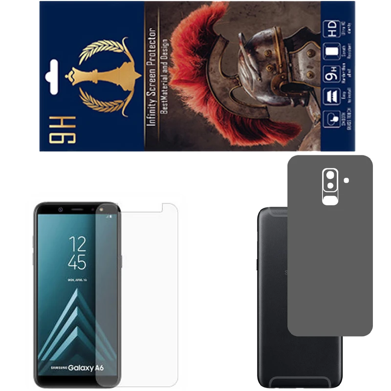 محافظ صفحه نمایش اینفینیتی مدل PRO مناسب برای گوشی موبایل سامسونگ GALAXY A6 PLUS به همراه برچسب پوششی